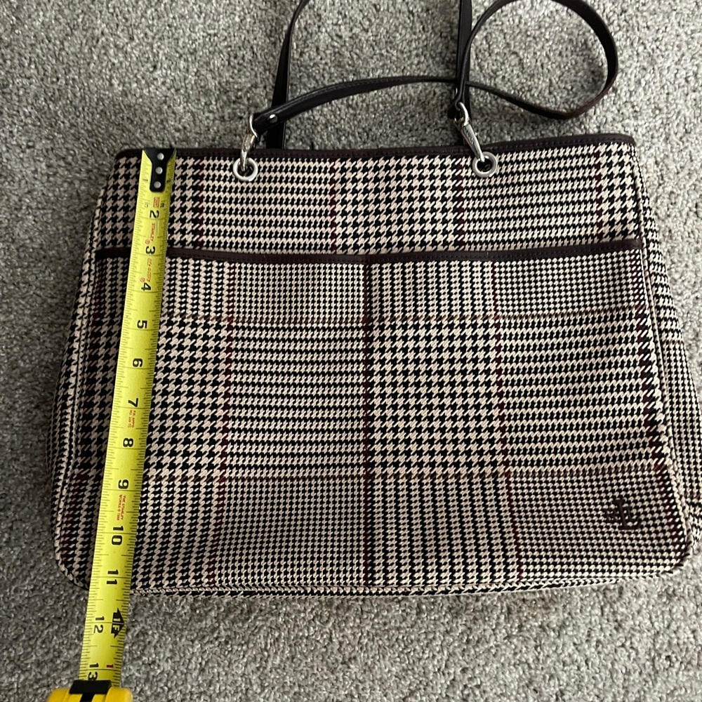 Lauren Ralph Lauren Houndstooth Tote with Black Accents